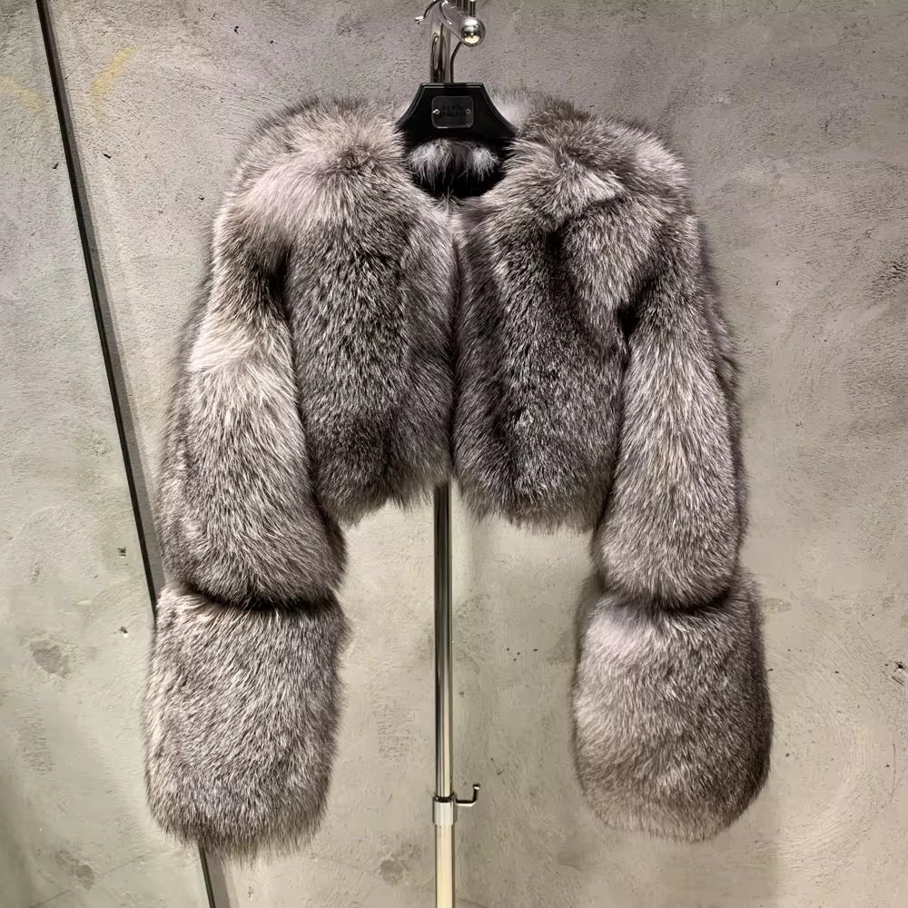 Il Nobile — Silver Fox Cropped Luxury Jacket