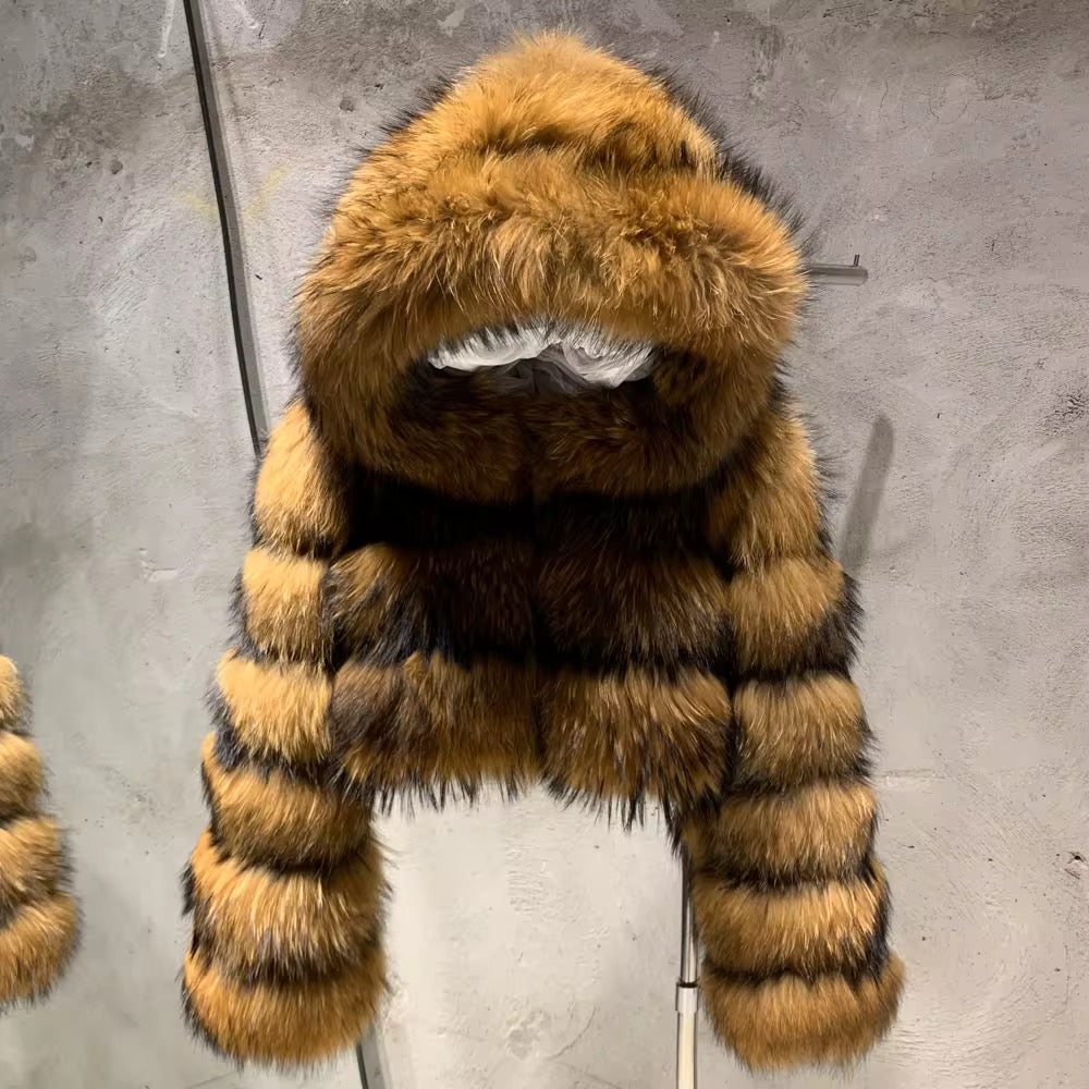 The Vionne — Amber Shadow Fox Hooded Jacket