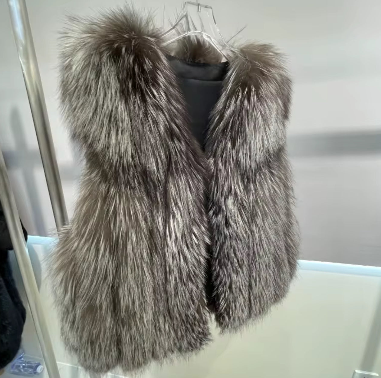 The Onyx Edition II — Silver & Cream Fox Fur Vests