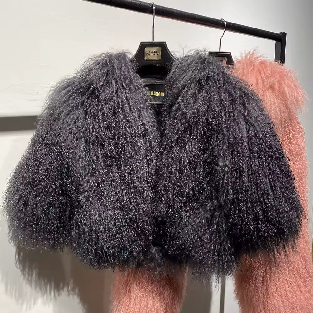 The Ravanne — Obsidian Mongolian Shearling Coat