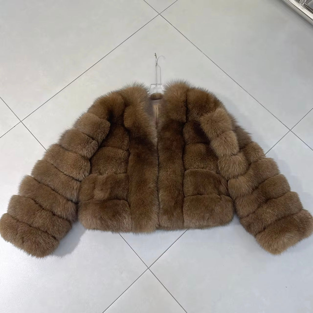 La Aurelia — Golden Fox Cropped Luxury Jacket