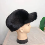 Noir Mink Aviator Fur Cap