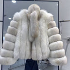 La Bianca — White Arctic Fox Cropped Coat