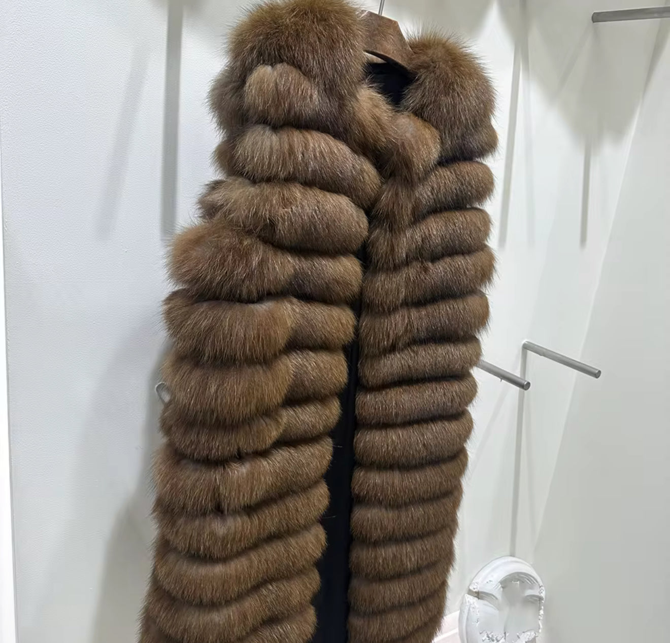The Ravena — Espresso Fox Fur Vest