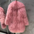The Bellara — Rose Quartz Mongolian Shearling Coat