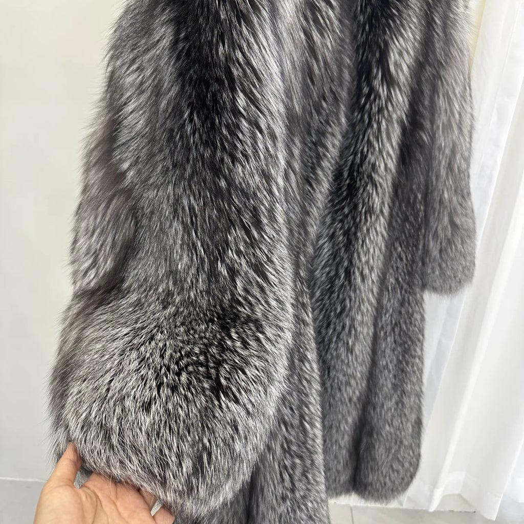 La Lunga — Silver Fox Full-Length Coat