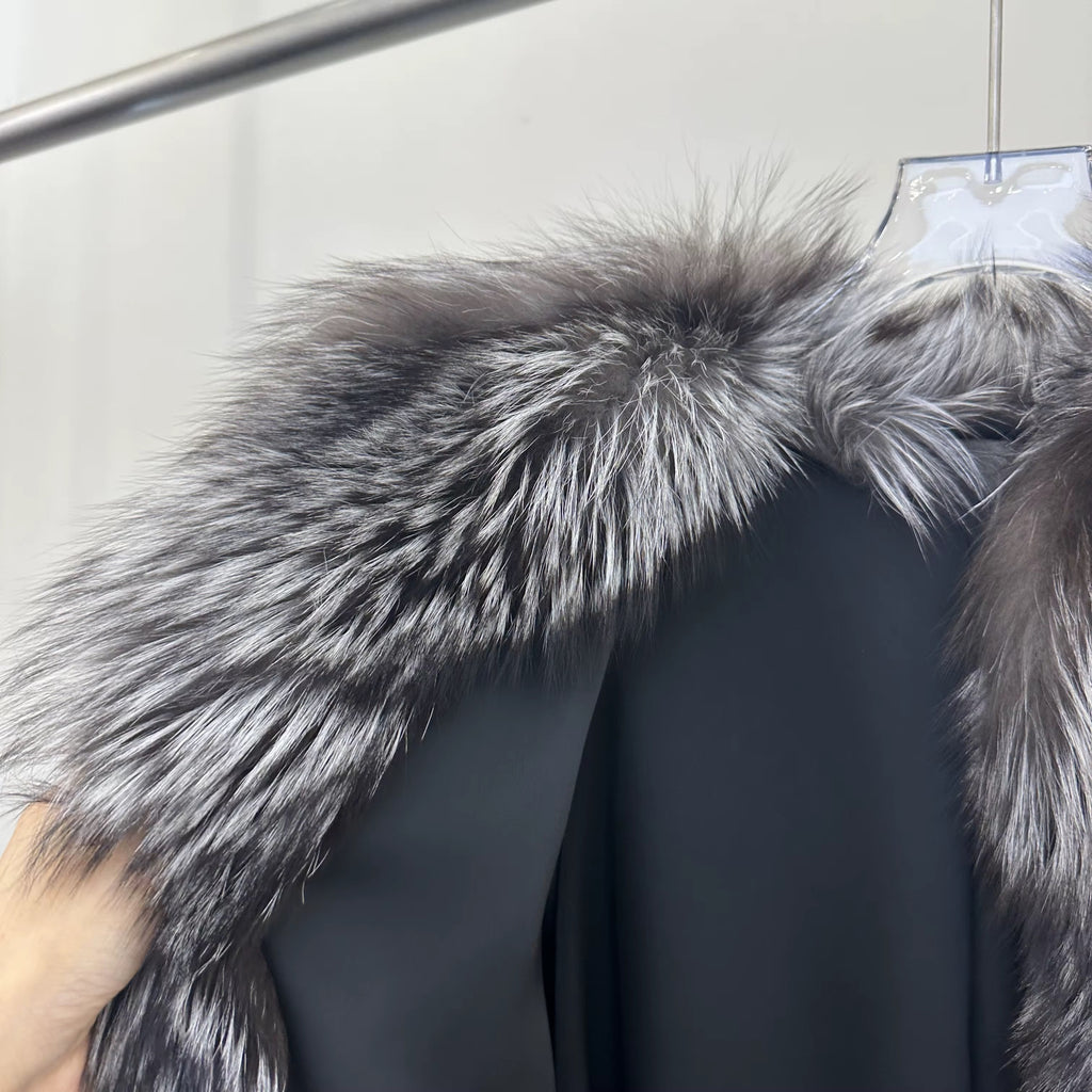 La Lunga — Silver Fox Full-Length Coat