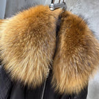 The Aurovis — Noir Leather & Golden Fox Jacket