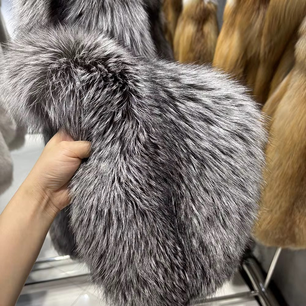 La Mérivelle — Silver Fox Fur Jacket