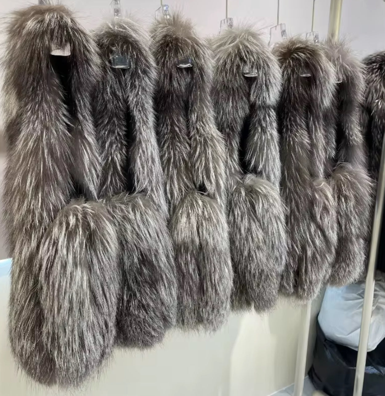 The Onyx Edition II — Silver & Cream Fox Fur Vests