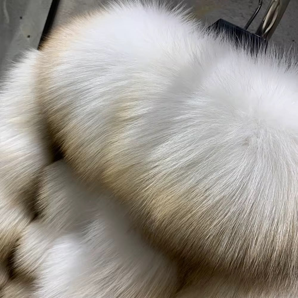 The Élivarre — Winter Veil White Fox Long Coat