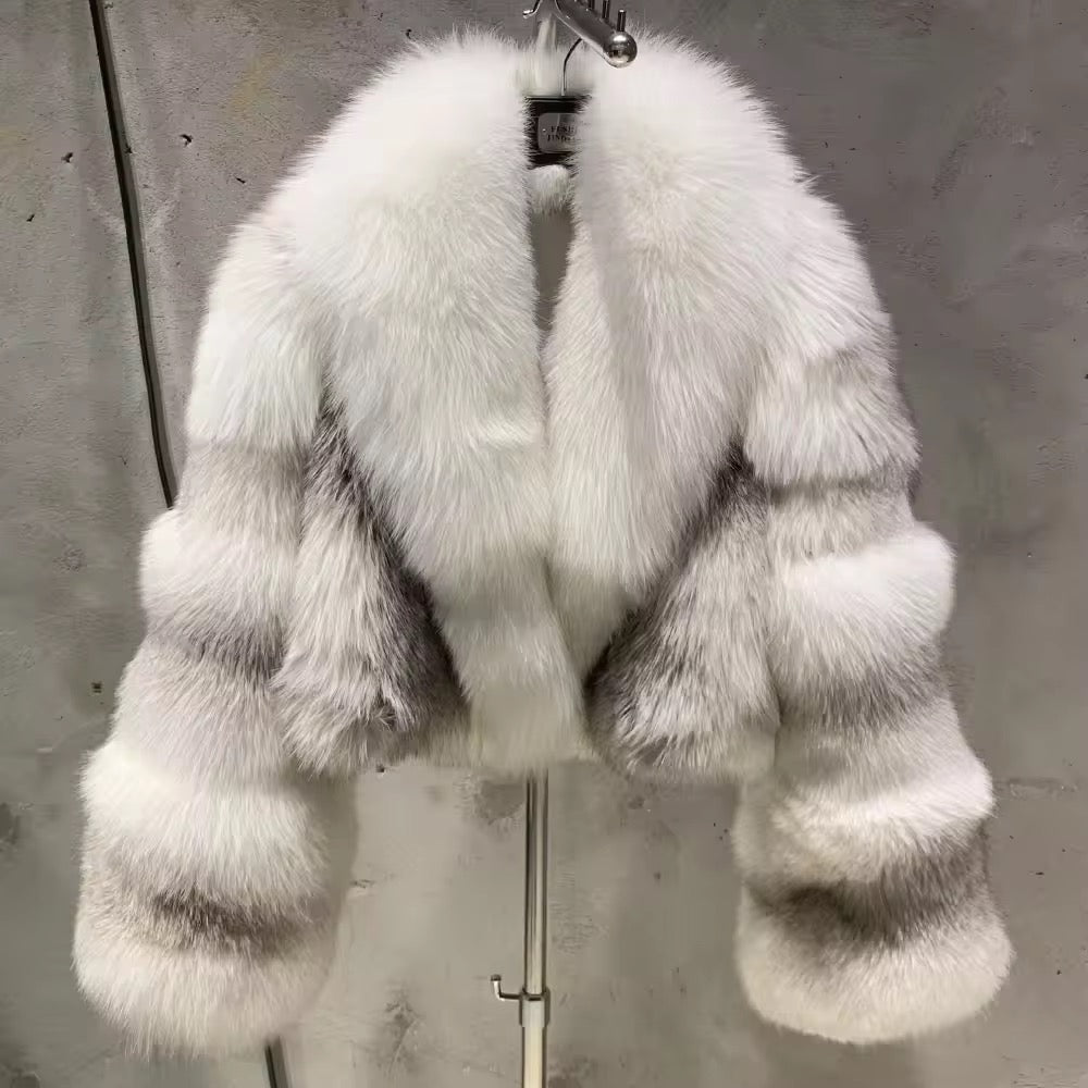 La Celestina — Frosted Silver Cropped Jacket