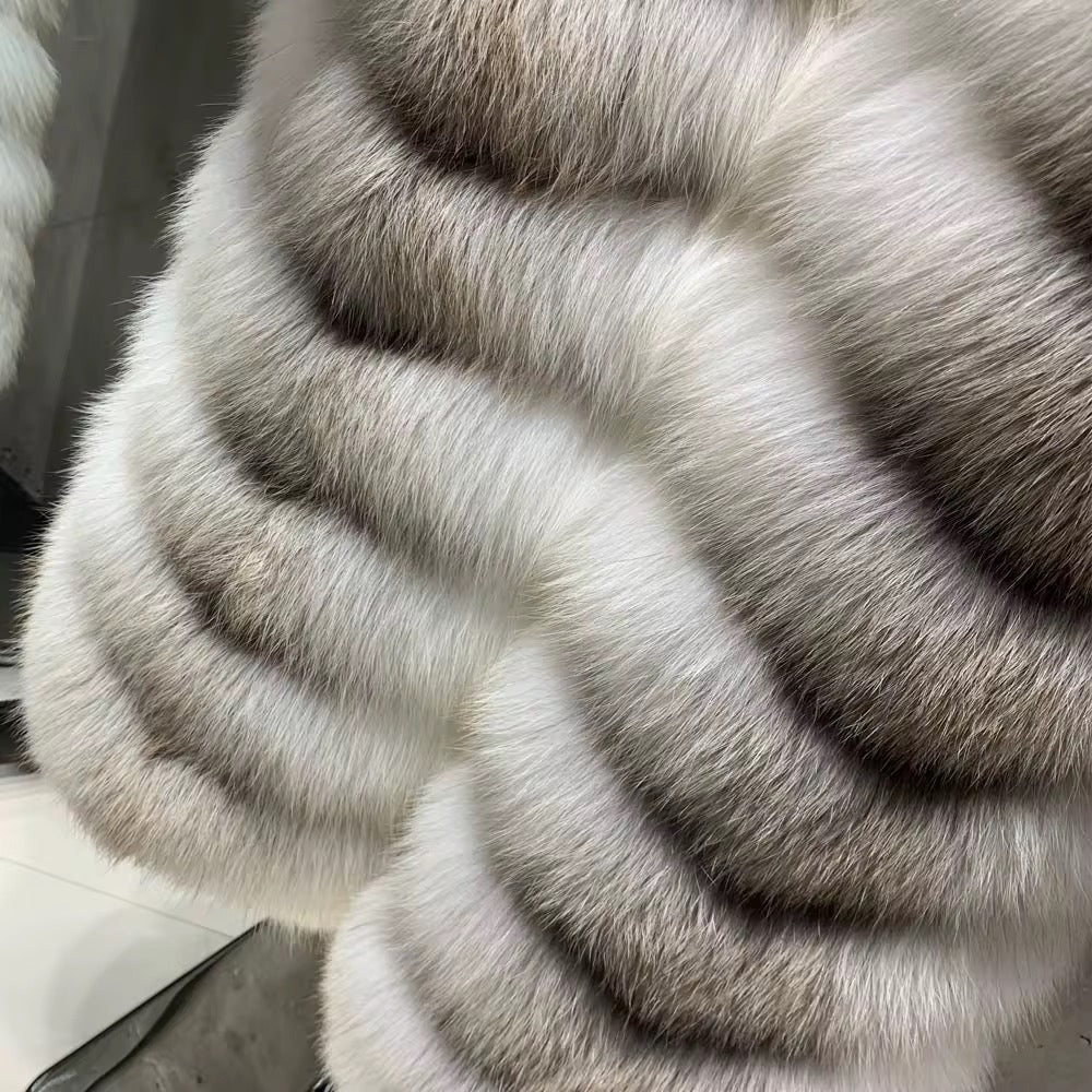 The Élivarre — Winter Veil White Fox Long Coat