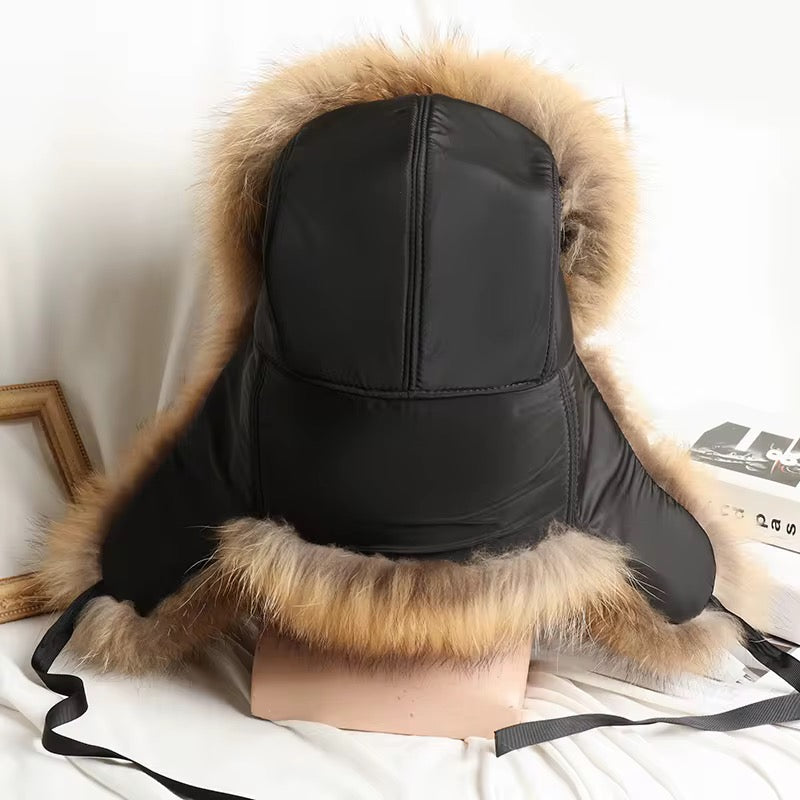 Golden Red Fox Fur Trapper Hat
