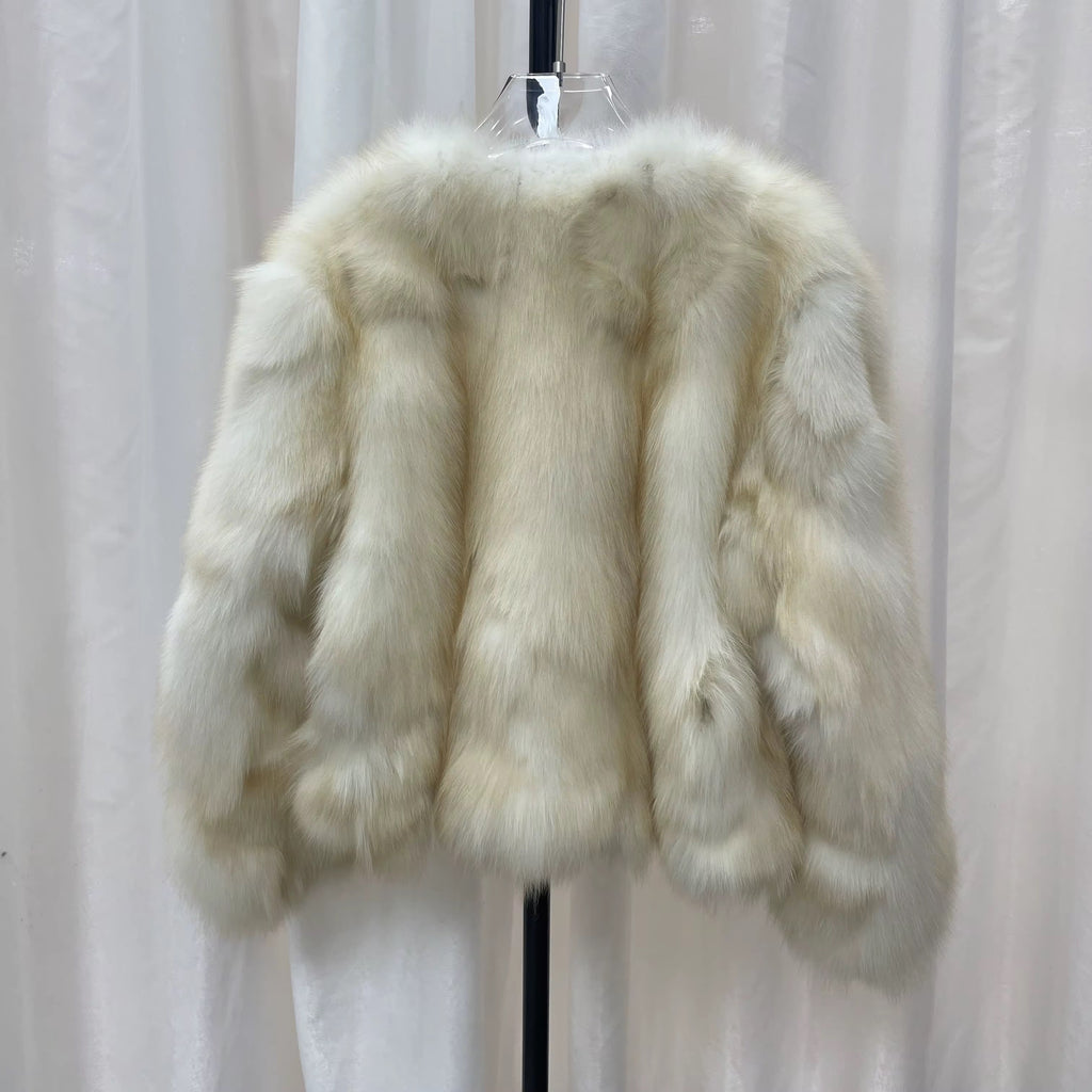 The Verona — Arctic White Fox Fur Jacket