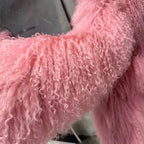 The Bellara — Rose Quartz Mongolian Shearling Coat