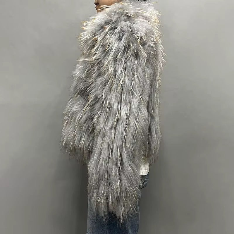 The Aurora Mist — Mongolian Sheep Fur Coat