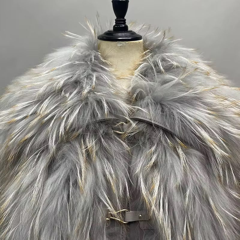 The Aurora Mist — Mongolian Sheep Fur Coat
